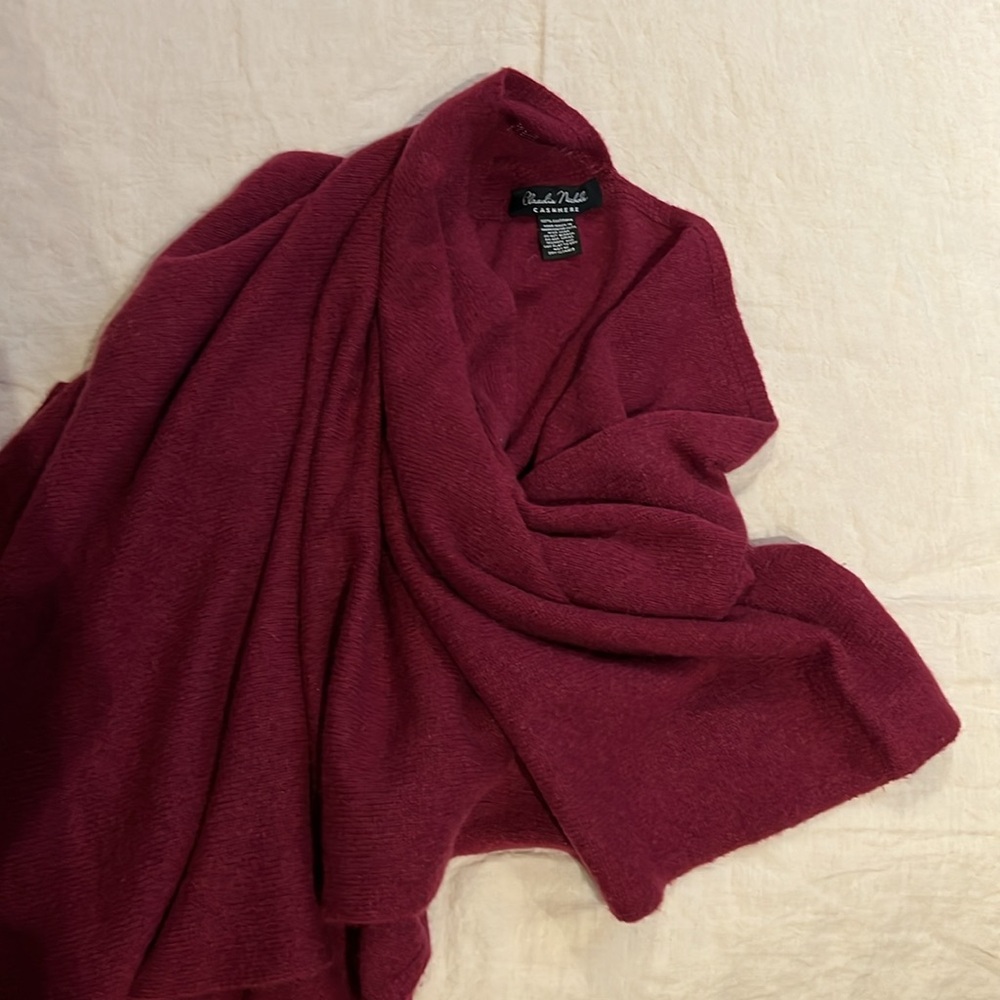 Raspberry cashmere shawl